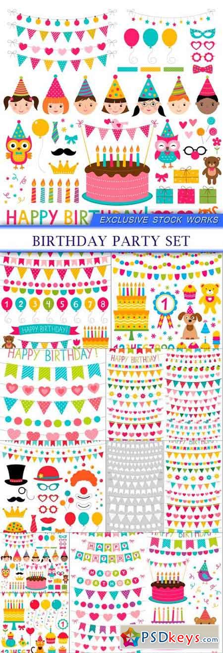 birthday party set 9X EPS