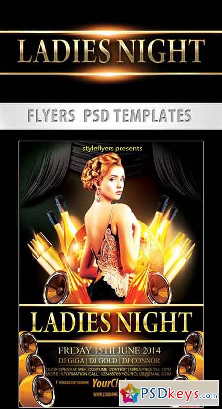 Ladies Night Party Flyer PSD Template + Facebook Cover 2