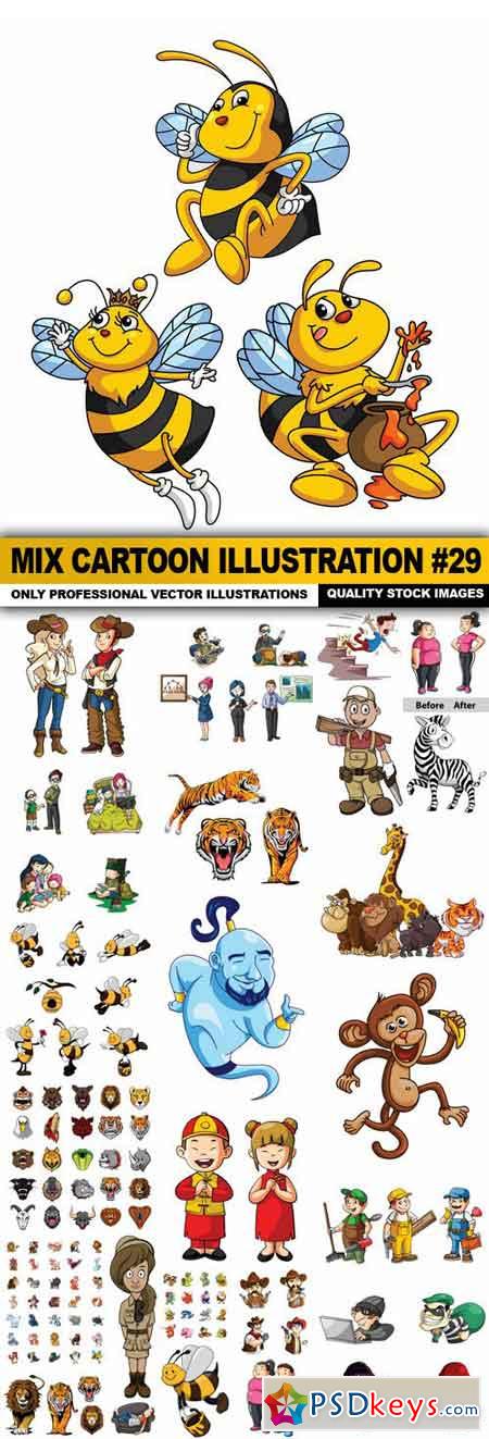 Mix cartoon Illustration #29 - 25 Vector