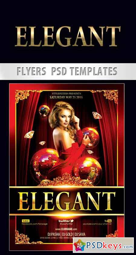 Elegant Flyer PSD Template + Facebook Cover