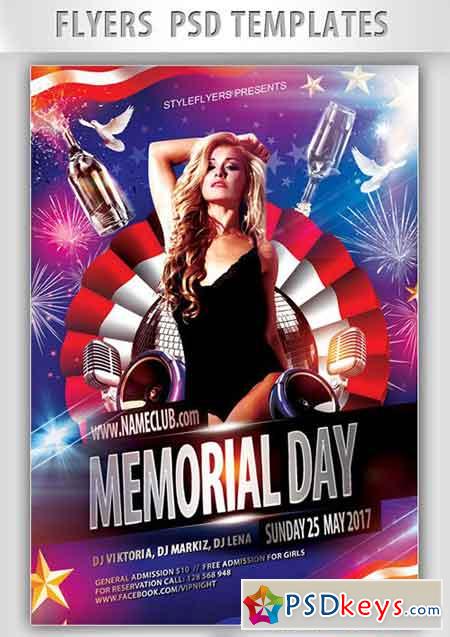 Memorial day Flyer PSD Template + Facebook Cover 2