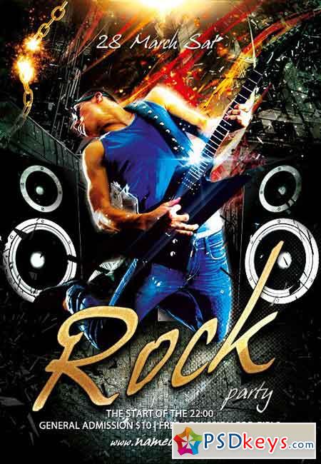Rock party Flyer PSD Template