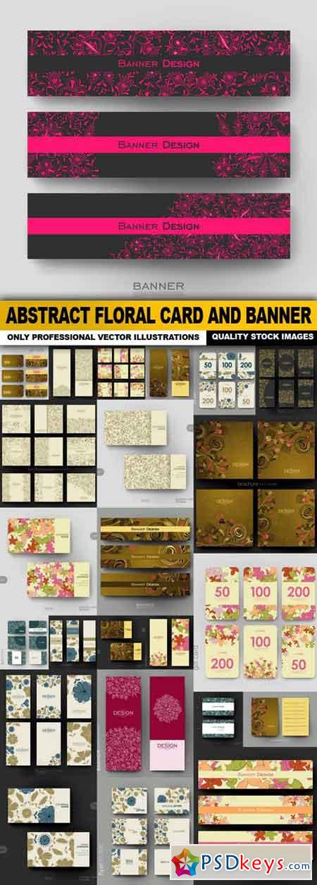 Abstract Floral Card And Banner - 25 Vector