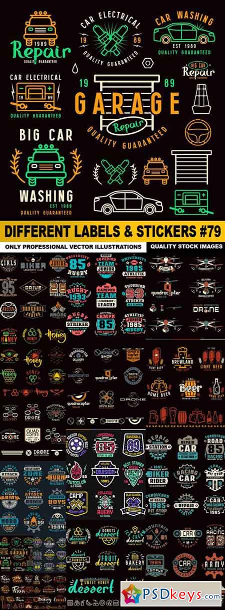 Different Labels & Stickers #79 - 16 Vector