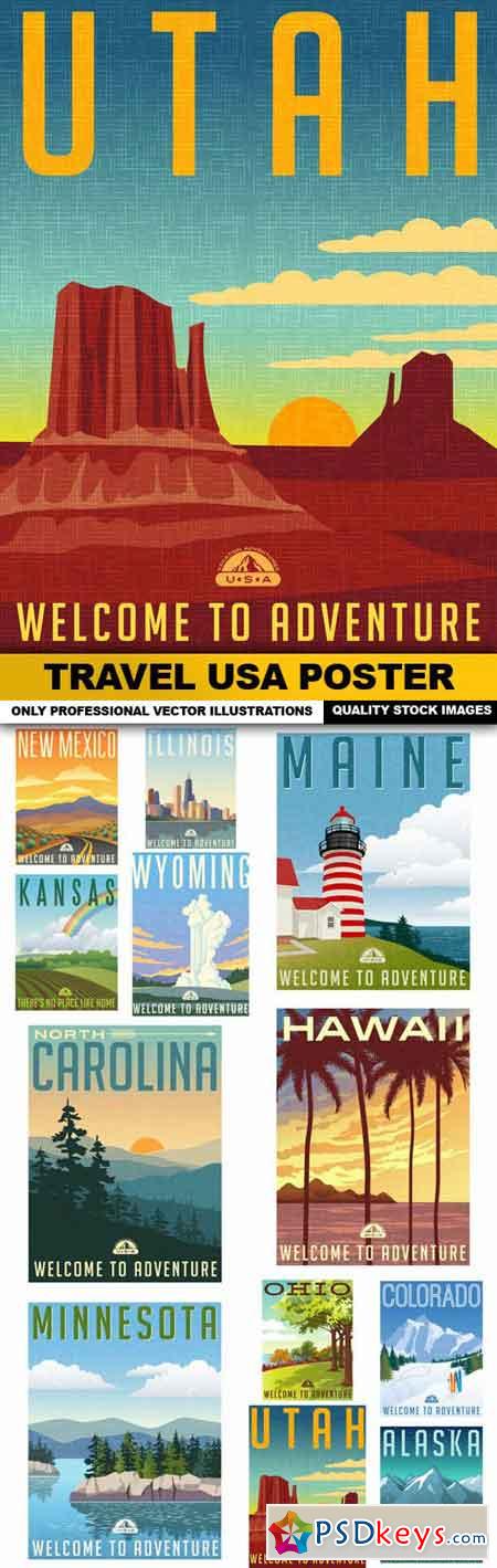 Travel USA Poster - 12 Vector