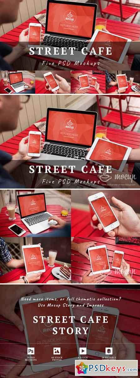 5 PSD Mockups Street Cafe 826446