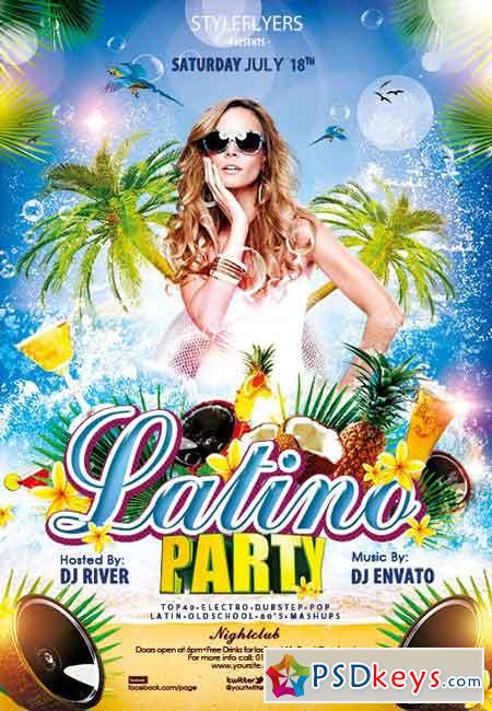Latino party Flyer PSD Template 2