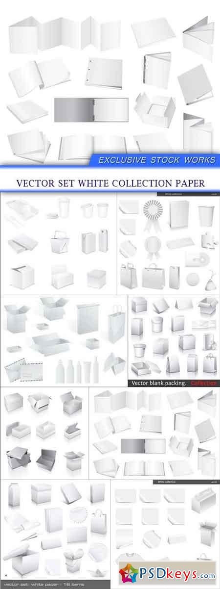 vector set white collection paper 8x EPS