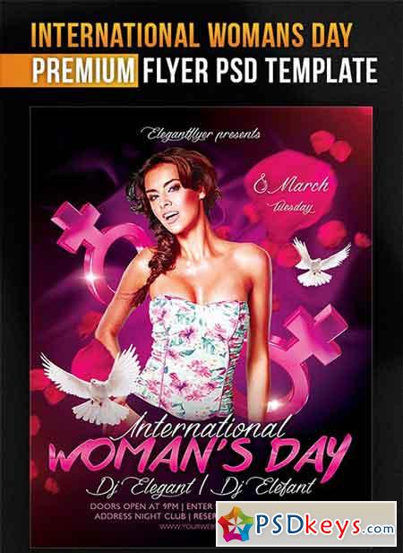 International Womans Day Flyer PSD Template + Facebook Cover