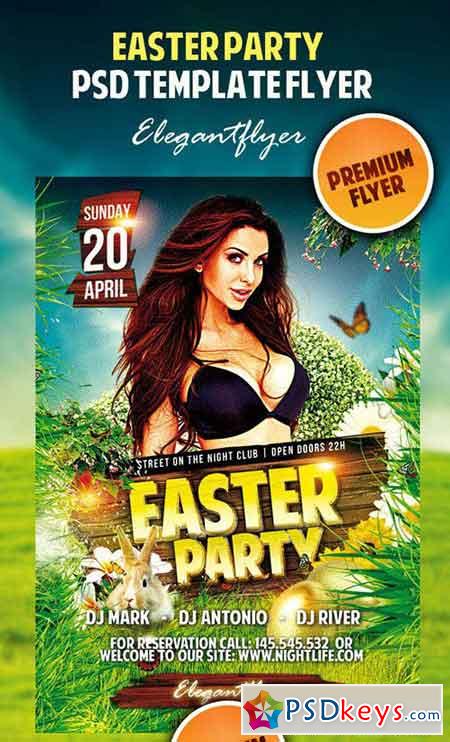 Easter Party Premium Flyer PSD Tempate