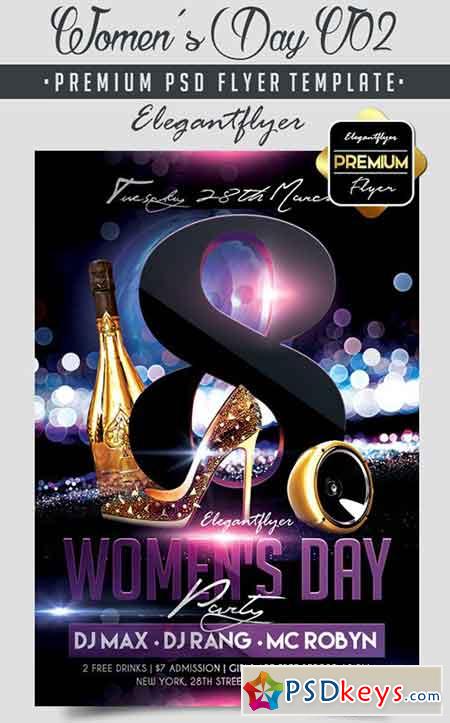 Womens Day Party Flyer PSD Template + Facebook Cover