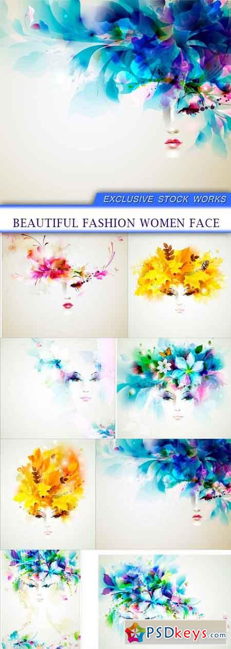 Beautiful fashion women face 8X EPS