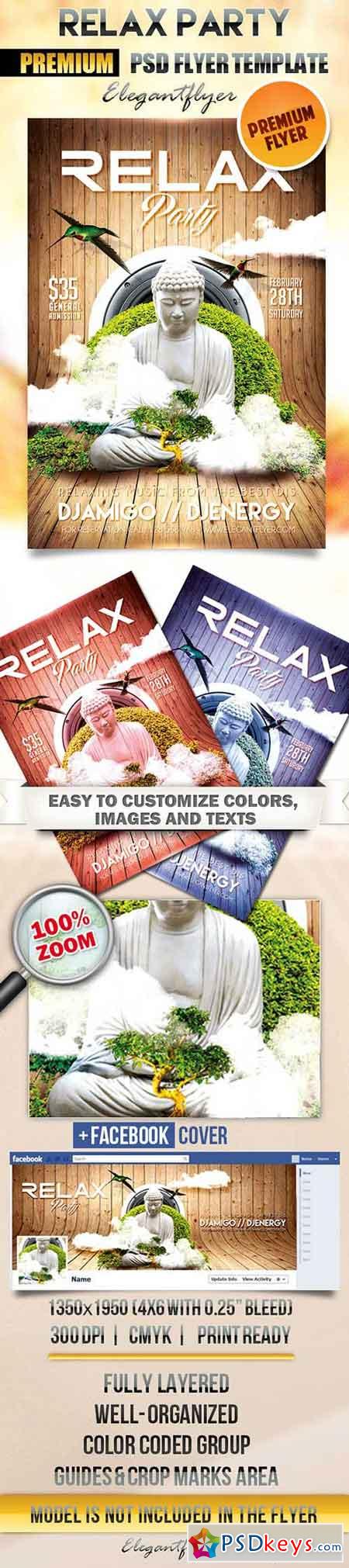 Relax Party Flyer PSD Template + Facebook Cover