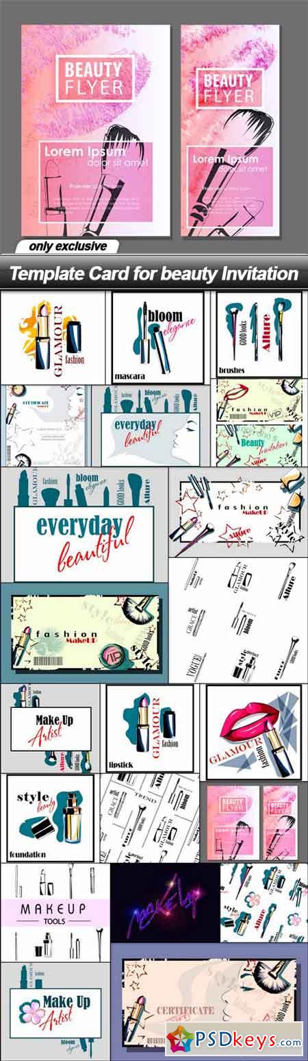 Template Card for beauty Invitation - 21 EPS