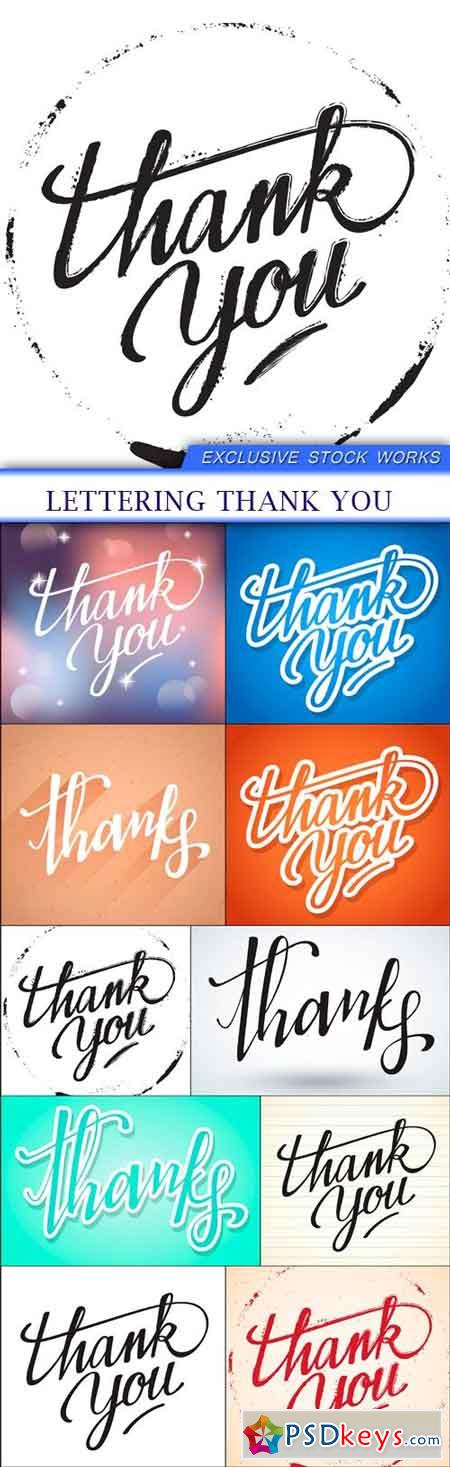 Lettering Thank You 10X EPS
