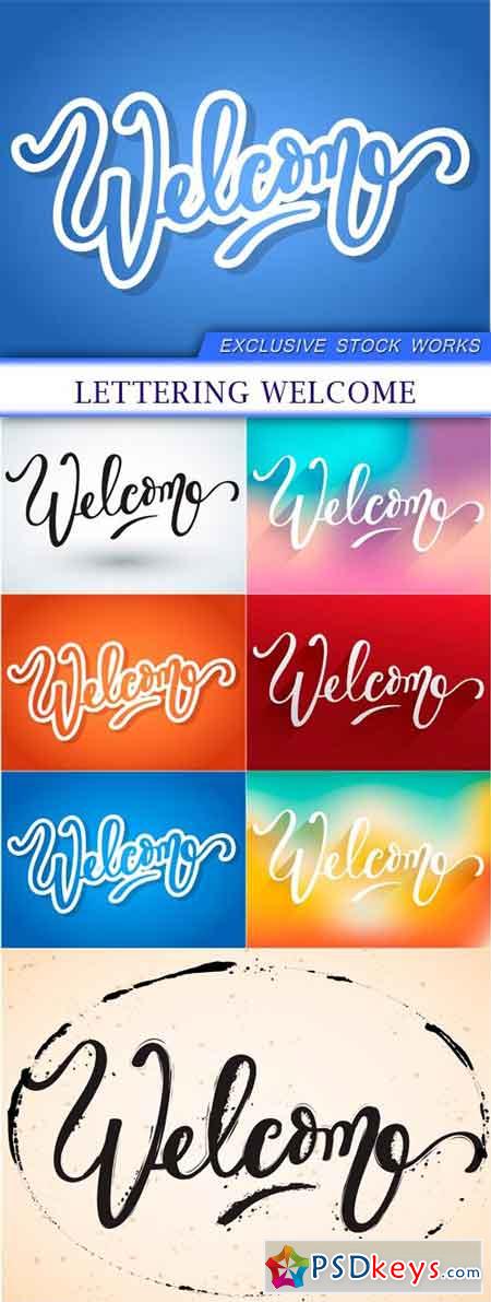 Lettering Welcome 7x EPS