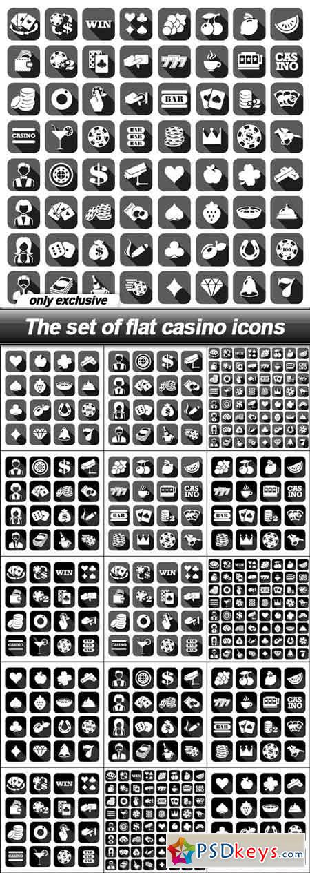 The set of flat casino icons - 15 EPS
