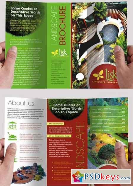 Landscape design Tri Fold PSD Brochure Template Free Download