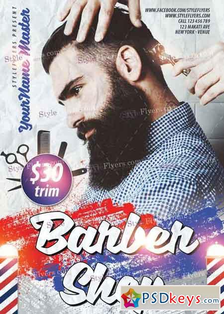Barber Shop PSD Flyer Template