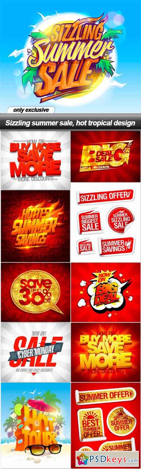 Sizzling summer sale, hot tropical design - 11 EPS