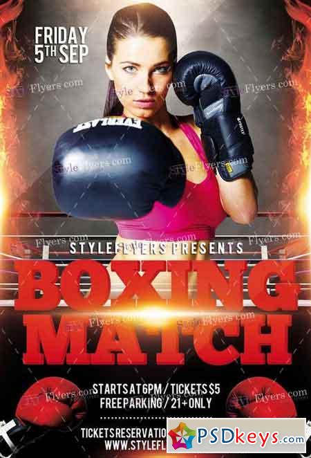 Boxing Match PSD Flyer Template + Facebook Cover