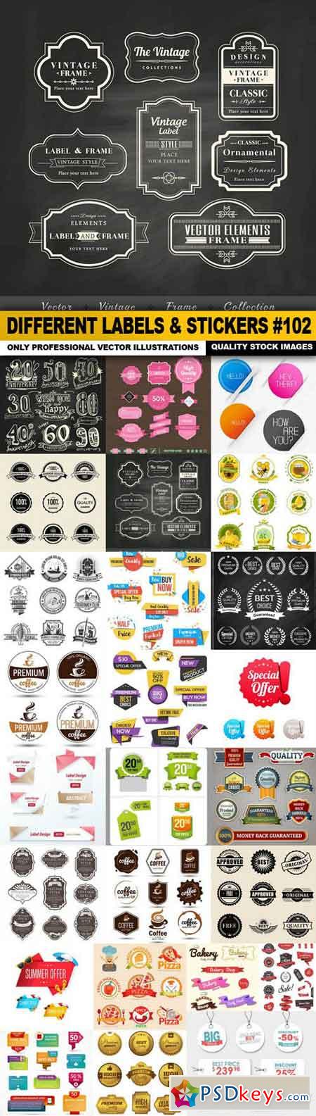 Different Labels & Stickers #102 - 25 Vector