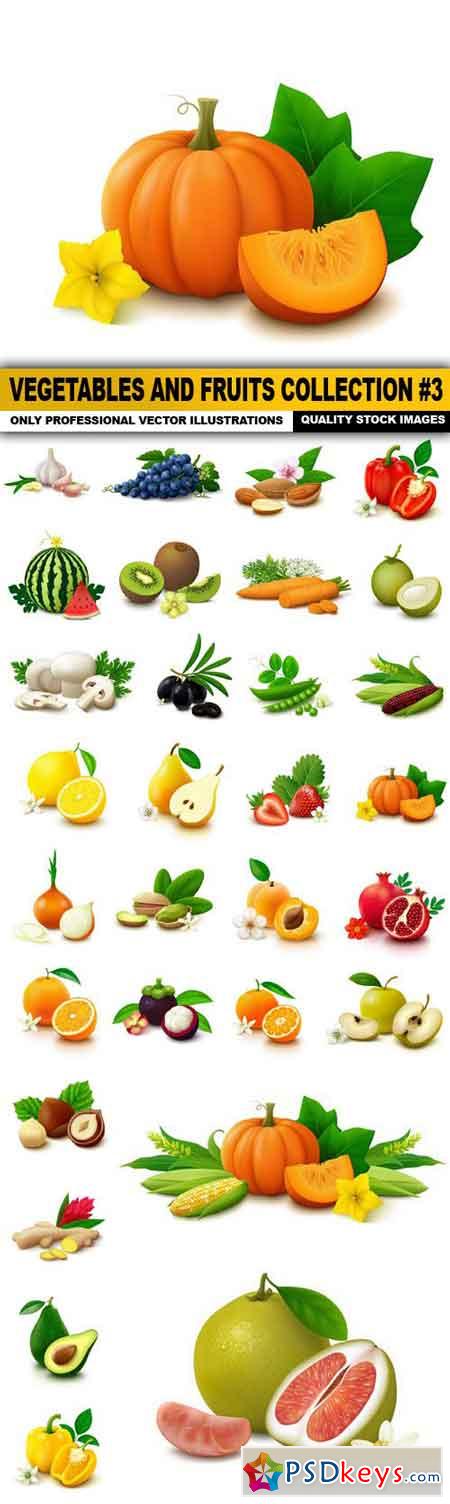 Vegetables And Fruits Collection #3 - 30 Vector
