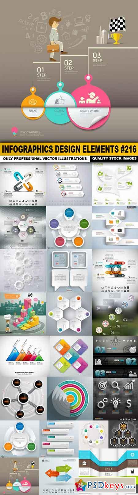 Infographics Design Elements #216 - 25 Vector