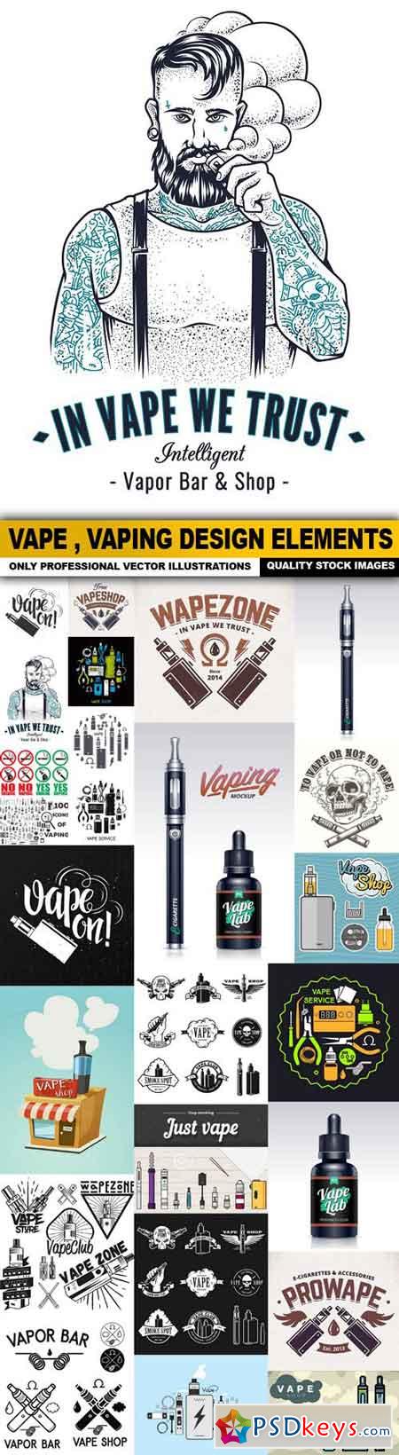 Vape , Vaping Design Elements - 25 Vecor