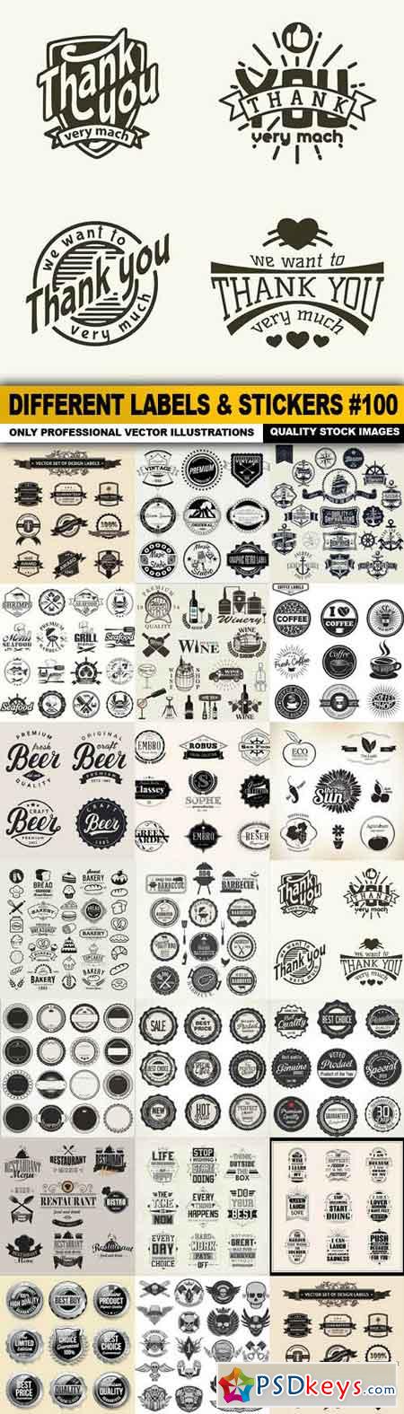 Different Labels & Stickers #100 - 20 Vector