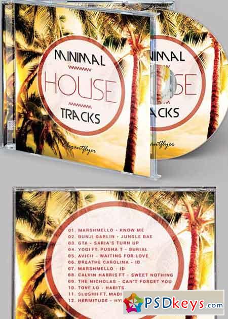 House Music CD Cover PSD Template