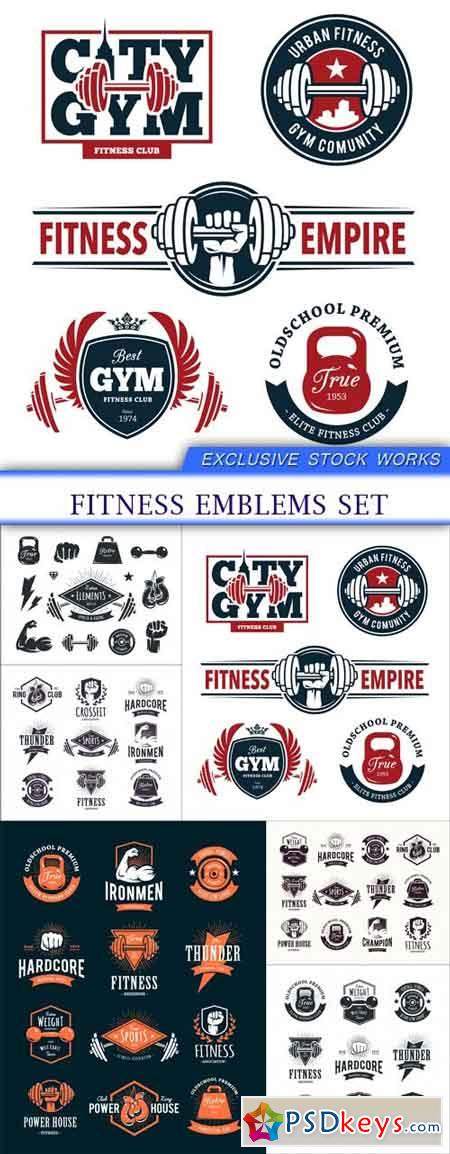Fitness Emblems Set 6X EPS