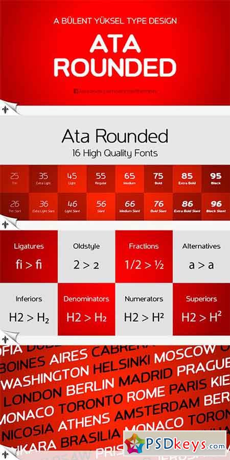 ATA ROUNDED Font Family 16 Fonts