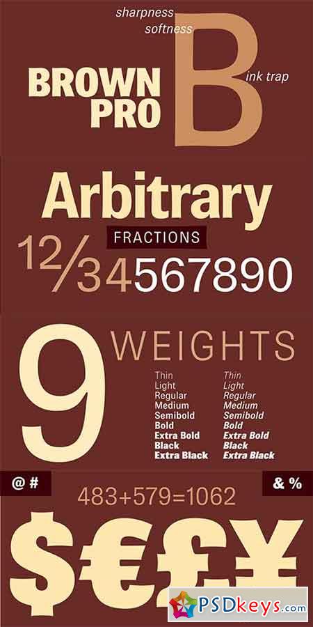 Brown Pro Font Family - 18 FONTS $499