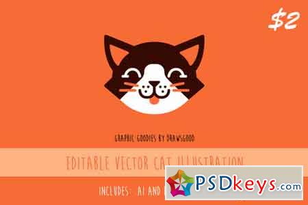 Editable Vector Cat Illustration 835695