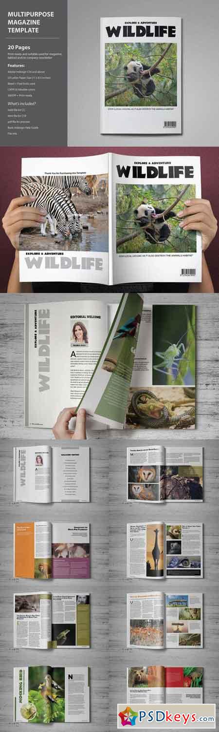 Wildlife Magazine Template 329019