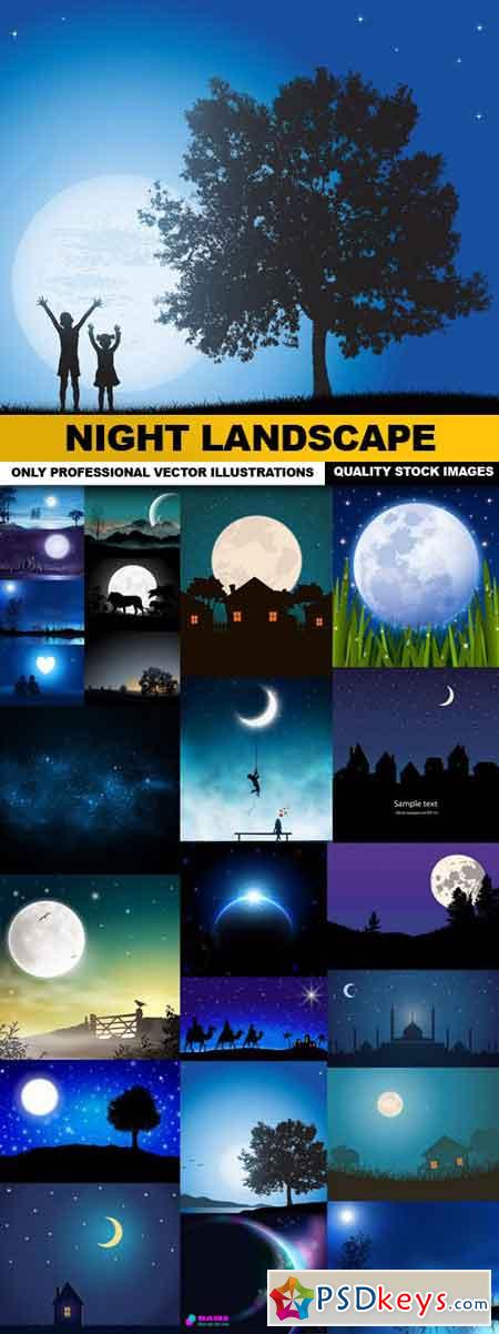 Night Landscape - 25 Vector