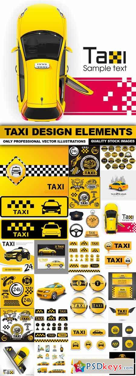 Taxi Design Elements - 25 Vector