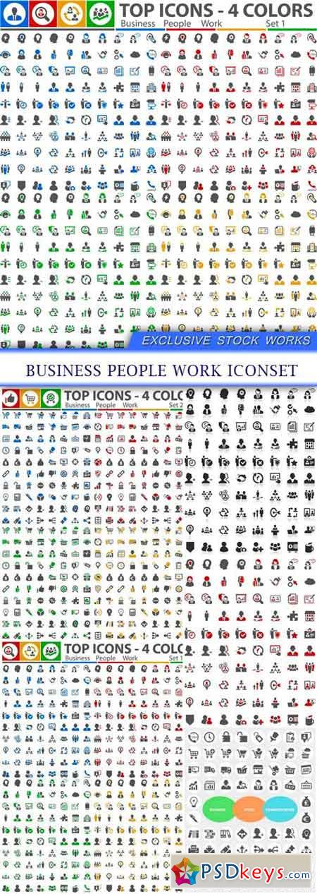 Business People Work Iconset 5X EPS