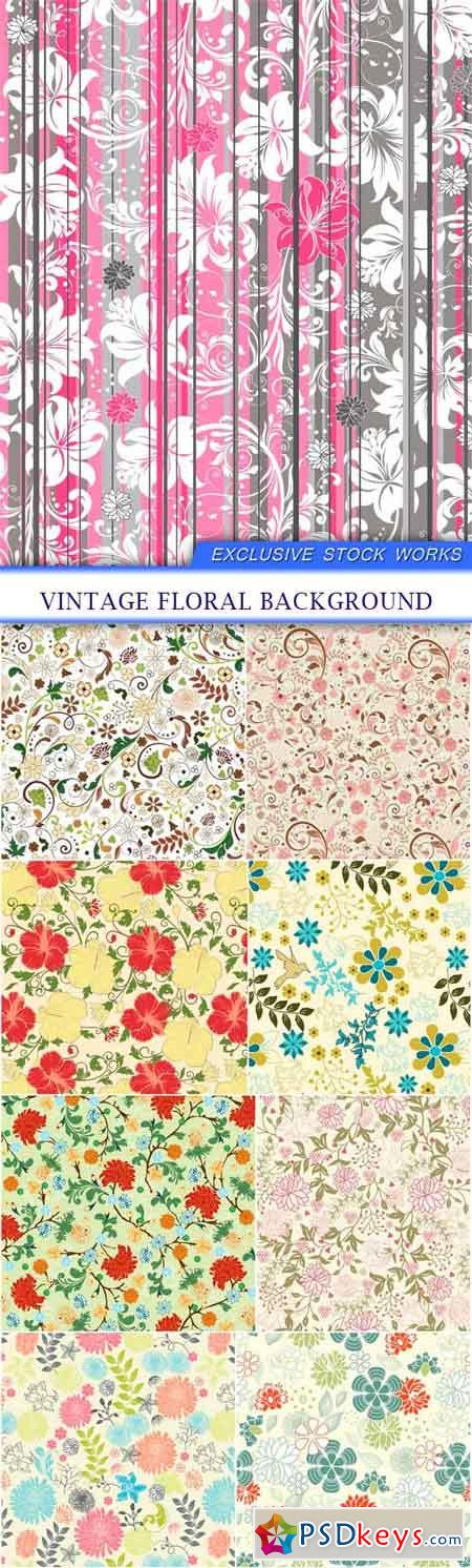 Vintage floral background 9X EPS