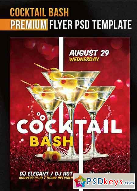 Cocktail Bash V7 Flyer PSD Template + Facebook Cover