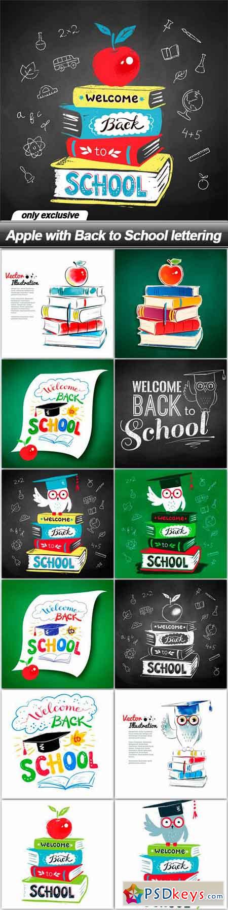 Apple with Back to School lettering - 13 EPS