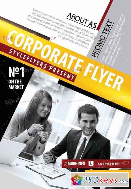 Corporate PSD Flyer Template + Facebook Cover