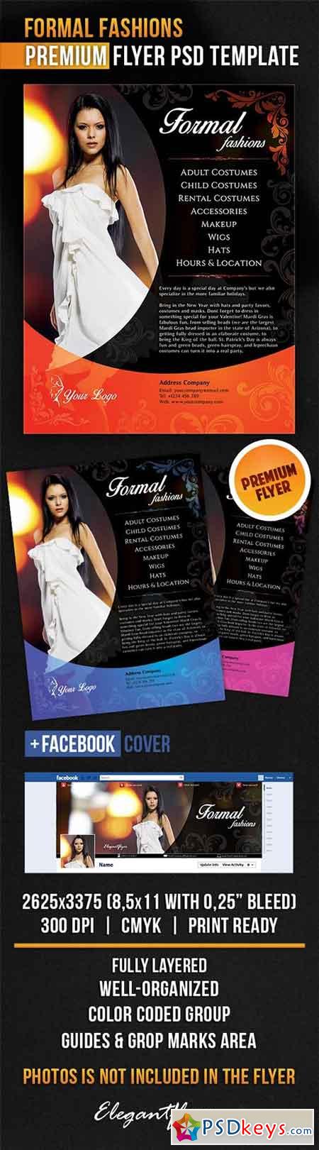 Formal Fashions Flyer PSD Template + Facebook Cover