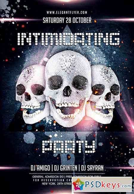Intimidating Party Flyer PSD Template + Facebook Cover