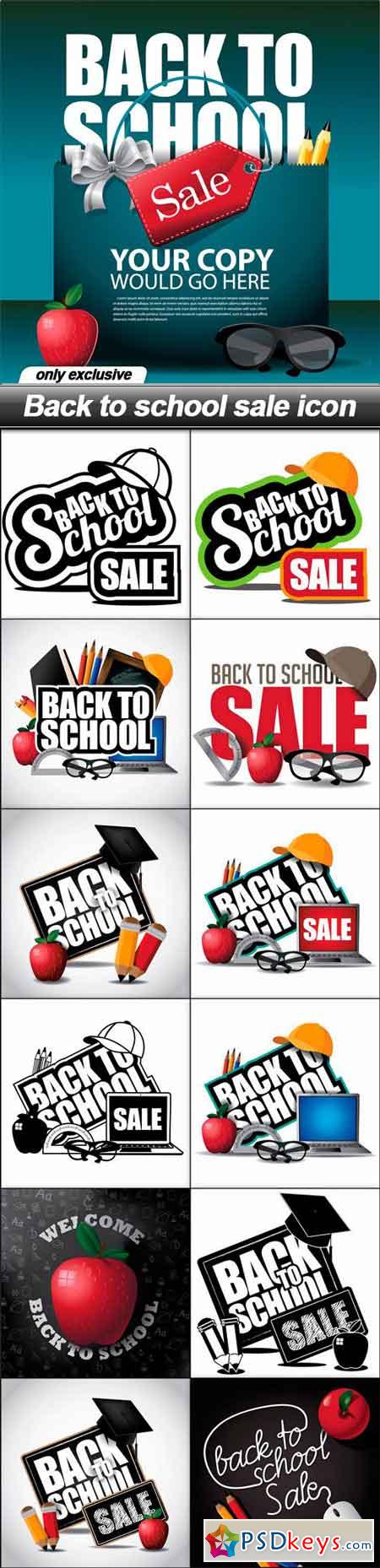 Back to school sale icon - 13 EPS