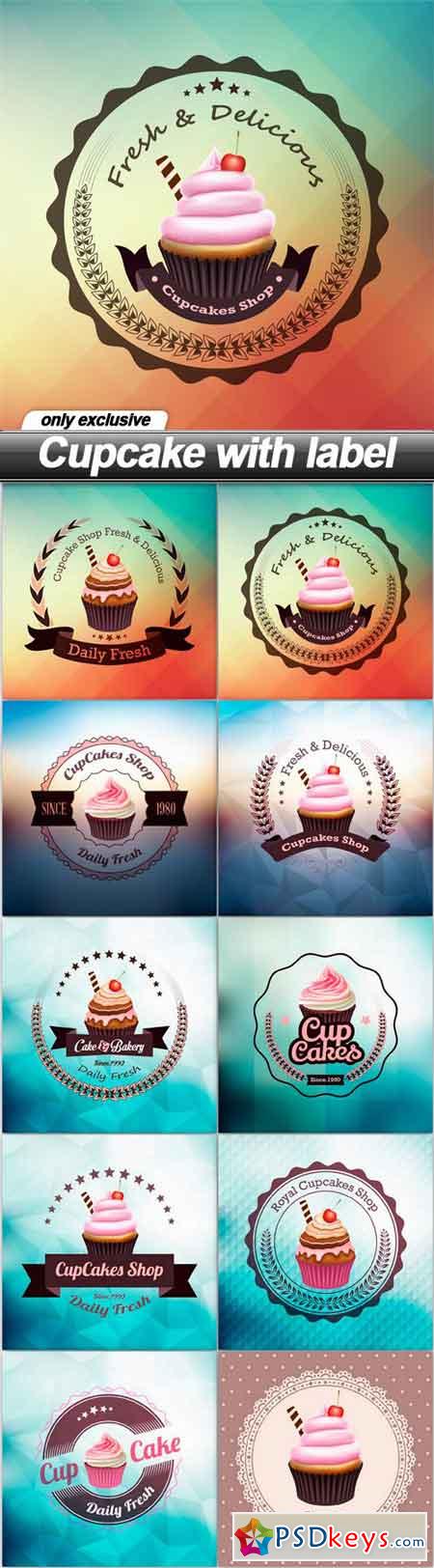 Cupcake with label - 10 EPS