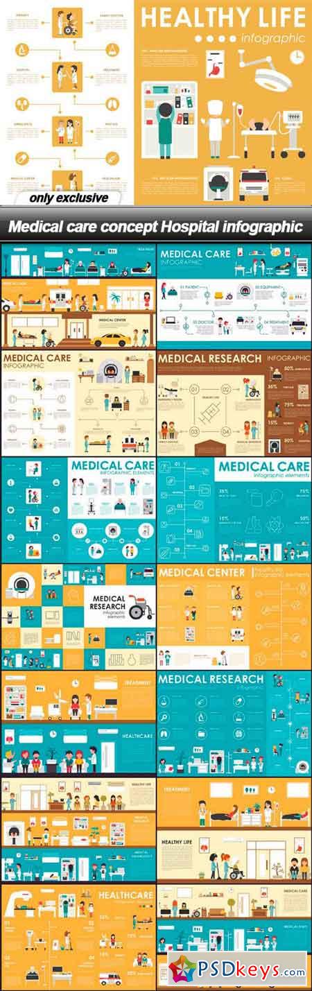 Medical care concept Hospital infographic - 15 EPS