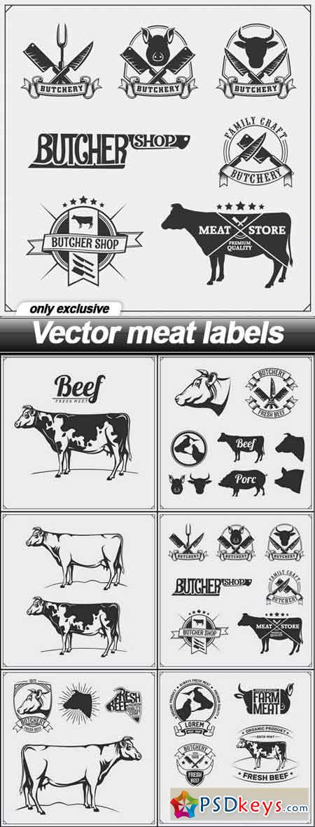 Vector meat labels - 6 EPS