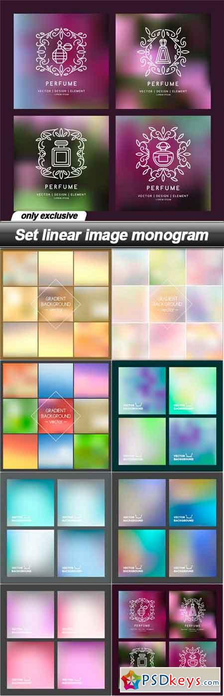 Set linear image monogram - 8 EPS